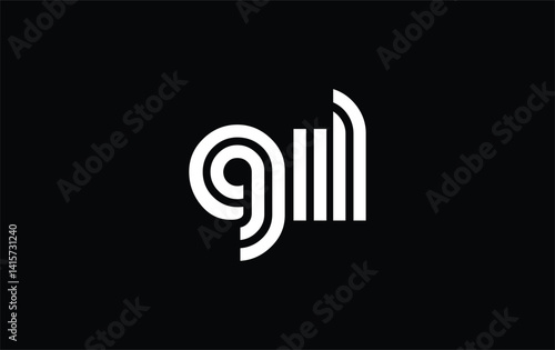 GIL Creative Unique Modern Letter Logo Design. Stylized logo featuring a unique letter design, presenting abstract minimalist aesthetics and modern appeal