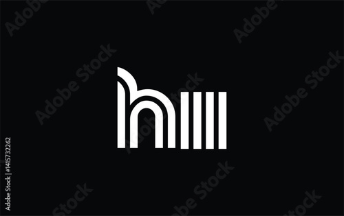 HII Creative Unique Modern Letter Logo Design. Stylized logo featuring a unique letter design, presenting abstract minimalist aesthetics and modern appeal