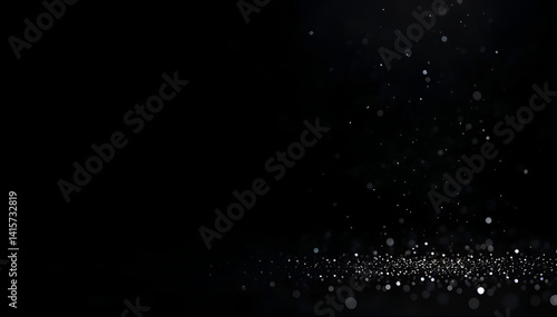 A serene black background highlighted by delicate white bouquet lights, creating a soft, glowing, and peaceful ambiance.
