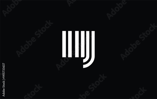 IIJ Creative Unique Modern Letter Logo Design. Stylized logo featuring a unique letter design, presenting abstract minimalist aesthetics and modern appeal