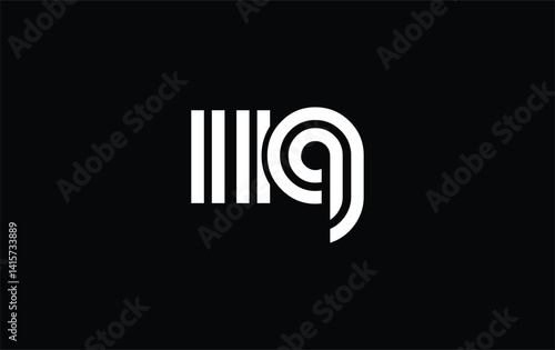 IIQ Creative Unique Modern Letter Logo Design. Stylized logo featuring a unique letter design, presenting abstract minimalist aesthetics and modern appeal