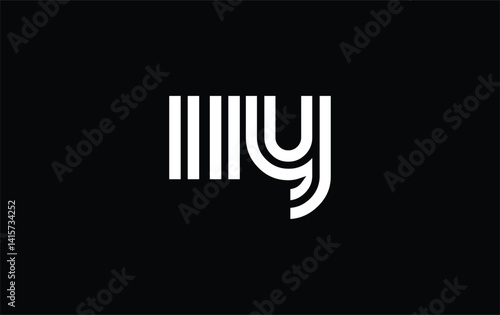 IIY Creative Unique Modern Letter Logo Design. Stylized logo featuring a unique letter design, presenting abstract minimalist aesthetics and modern appeal