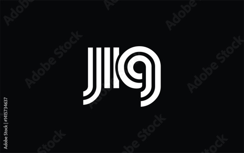 JIG Creative Unique Modern Letter Logo Design. Stylized logo featuring a unique letter design, presenting abstract minimalist aesthetics and modern appeal