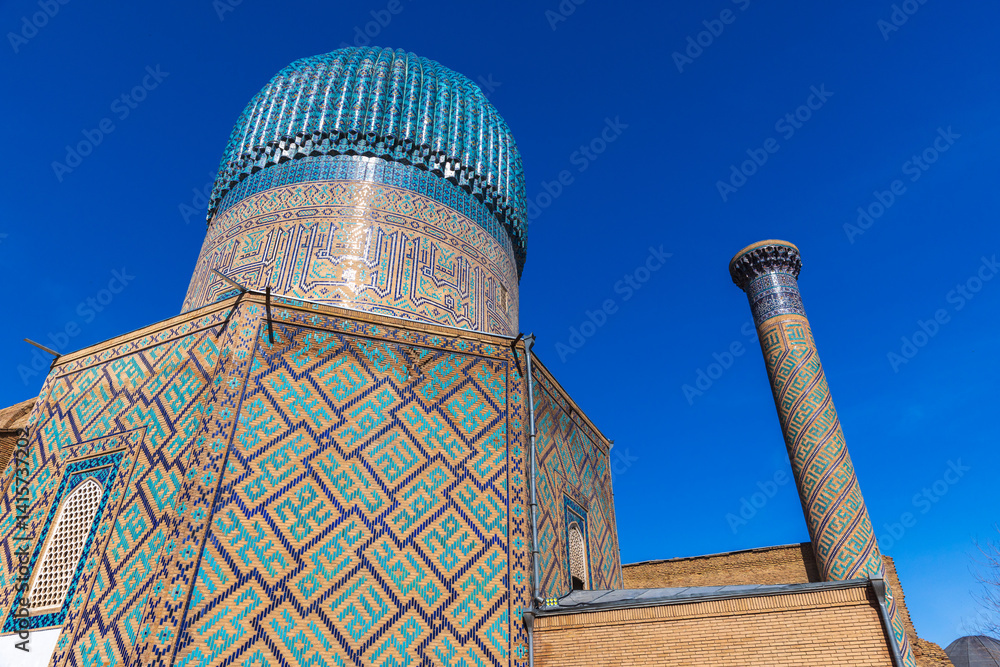 Exterior of Gur-e Amir, a mausoleum of the Turco-Mongol conqueror Timur