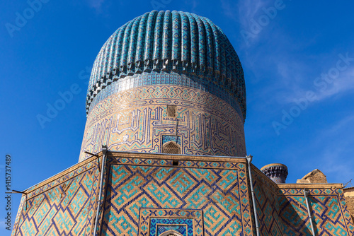 Obraz na płótnie Gur-e-Amir exterior on a sunny day, a mausoleum in Samarkand w salonie