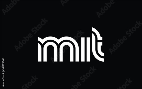 MIT Creative Unique Modern Letter Logo Design. Stylized logo featuring a unique letter design, presenting abstract minimalist aesthetics and modern appeal