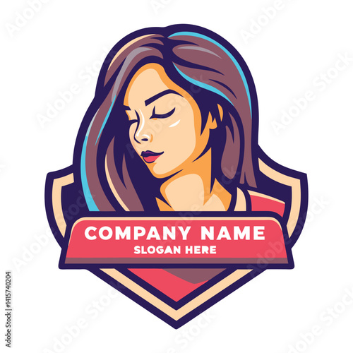 Stylish female avatar logo design