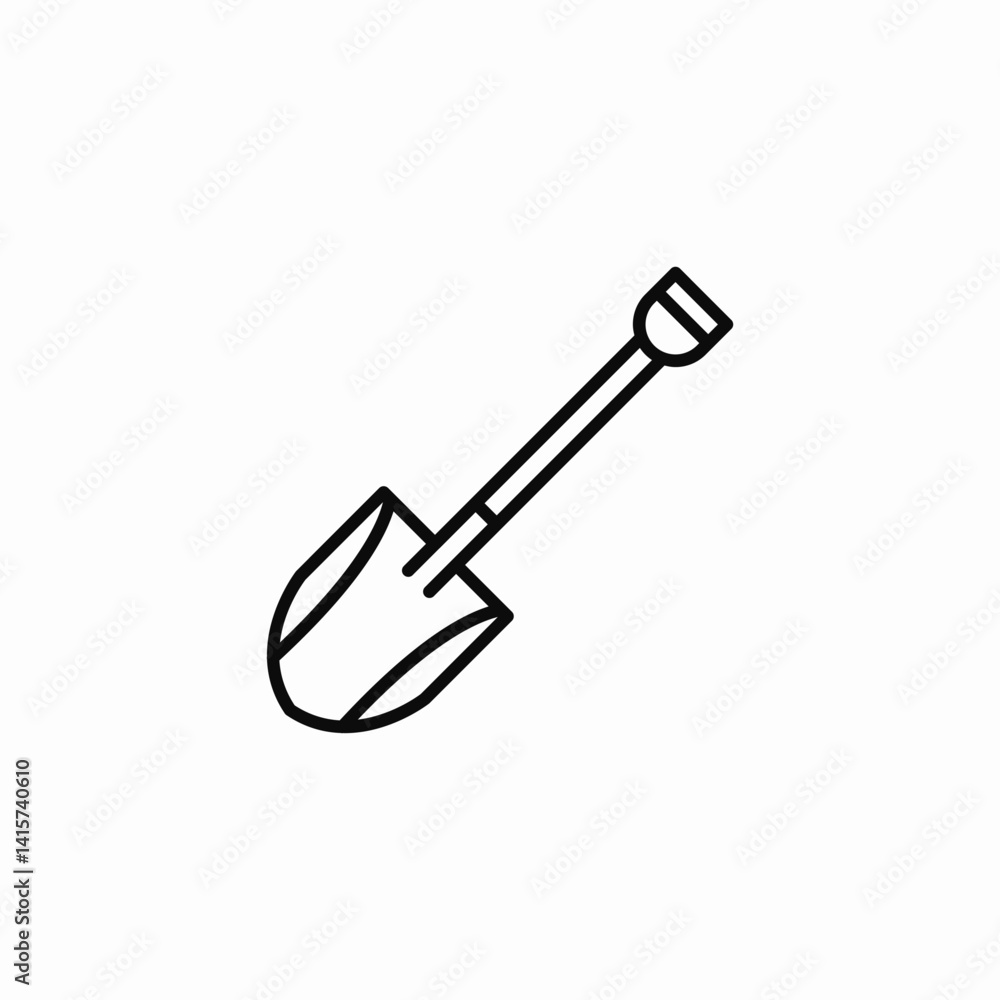digging shovel icon sign vector digging shovel icon sign vector