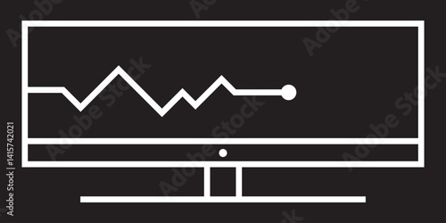 Smart tv icon collection in black and white filled and outlined style for web.