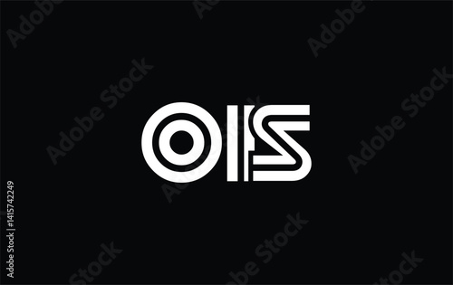 OIS Creative Unique Modern Letter Logo Design. Stylized logo featuring a unique letter design, presenting abstract minimalist aesthetics and modern appeal