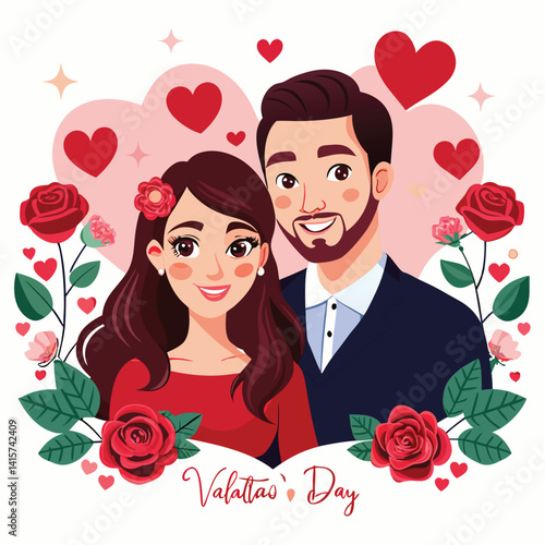 Romantic Couple Celebrating Valentine's Day