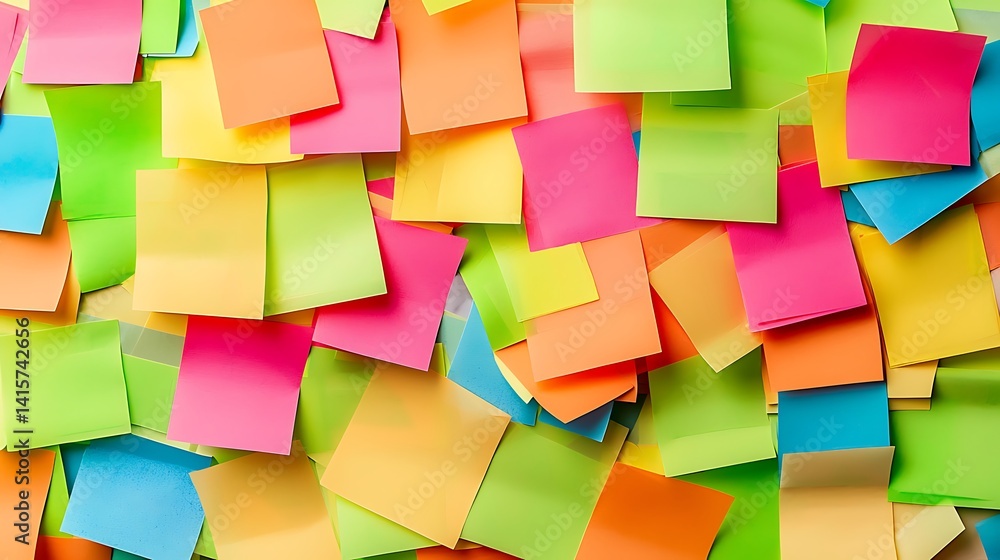 A bunch of colorful sticky notes are scattered all over the page A bunch of colorful sticky notes are scattered all over the page