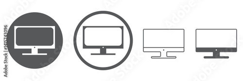 Screen icon in black and white stroke