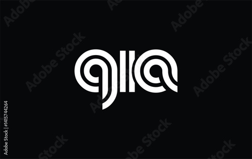 QIA Creative Unique Modern Letter Logo Design. Stylized logo featuring a unique letter design, presenting abstract minimalist aesthetics and modern appeal