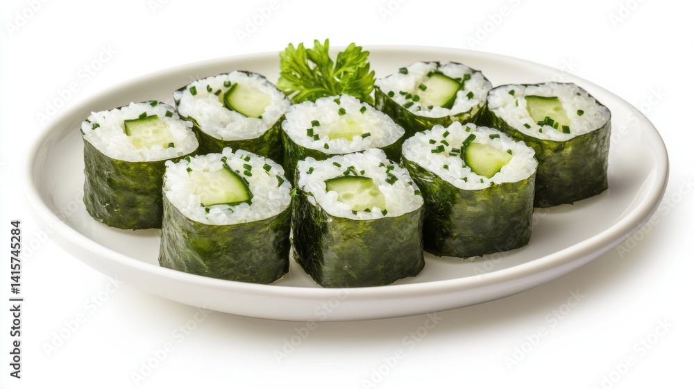 Sushi Rolls with Cucumber and Rice
