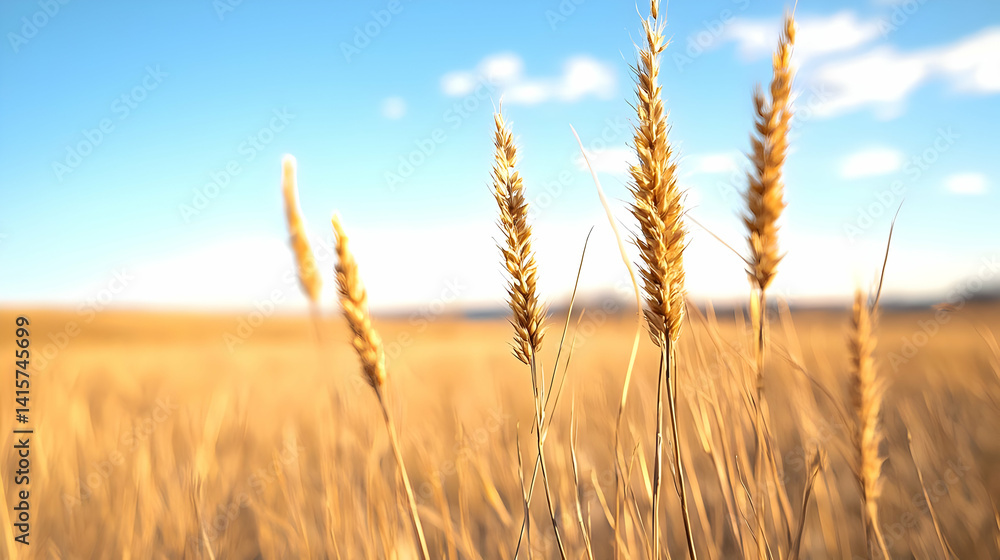 Fototapeta premium Golden Wheat Field At Sunrise