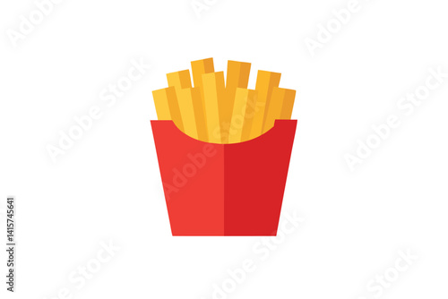 French Fries with Shadow Fast Food Vector Art