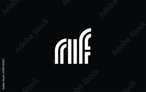 RIF Creative Unique Modern Letter Logo Design. Stylized logo featuring a unique letter design, presenting abstract minimalist aesthetics and modern appeal