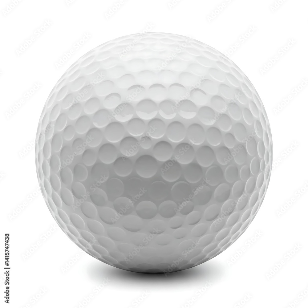 High-Quality Close-Up of a White Golf Ball with Dimples - Isolated on White Background High-Quality Close-Up of a White Golf Ball with Dimples - Isolated on White Background
