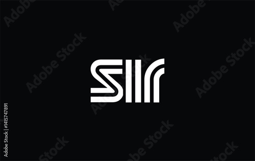 SIR Creative Unique Modern Letter Logo Design. Stylized logo featuring a unique letter design, presenting abstract minimalist aesthetics and modern appeal