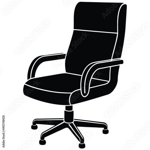 Sleek Leather Executive Chair with Swivel Base  