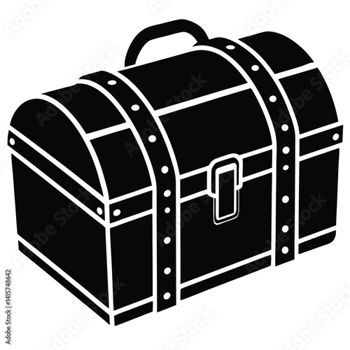 Vintage Trunk with Metal Straps and Buckles  