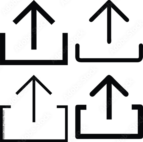 Upload Icon Vector Silhoette Bundle Set Collection