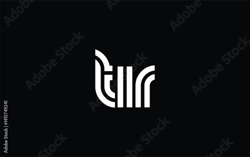 TIR Creative Unique Modern Letter Logo Design. Stylized logo featuring a unique letter design, presenting abstract minimalist aesthetics and modern appeal