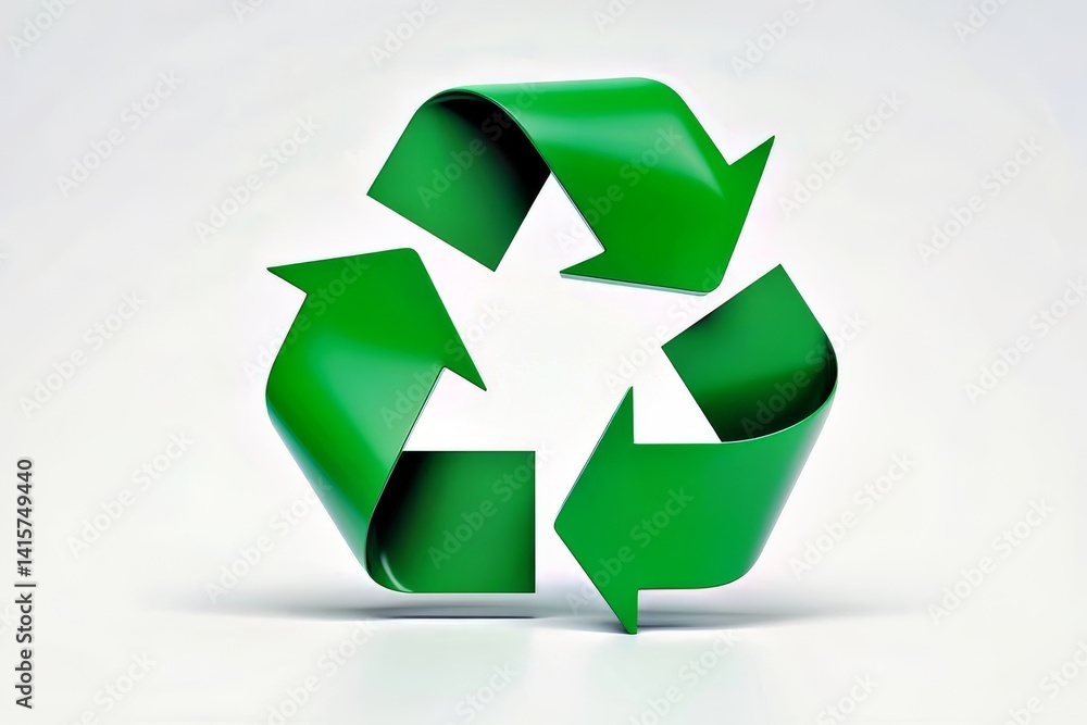 Obraz premium Green Recycling Symbol Rotating