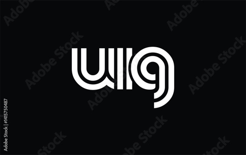 UIG Creative Unique Modern Letter Logo Design. Stylized logo featuring a unique letter design, presenting abstract minimalist aesthetics and modern appeal