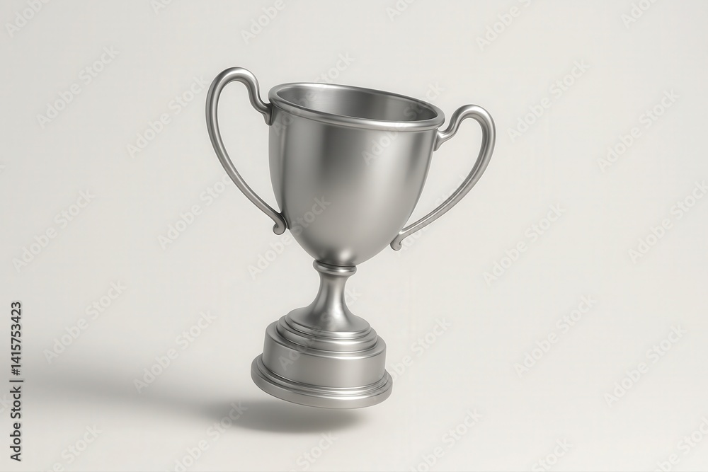 Shiny Silver Trophy Cup, Simple Elegant Design, Achievement Award Shiny Silver Trophy Cup, Simple Elegant Design, Achievement Award