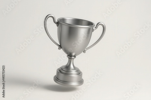 Shiny Silver Trophy Cup, Simple Elegant Design, Achievement Award