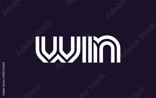 WIN Creative Unique Modern Letter Logo Design. Stylized logo featuring a unique letter design, presenting abstract minimalist aesthetics and modern appeal