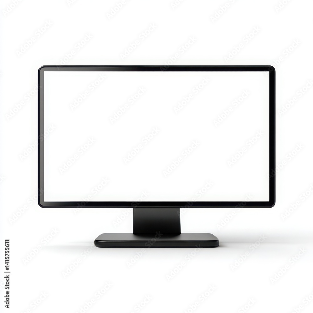 Modern monitor with blank screen display isolated on white background Modern monitor with blank screen display isolated on white background