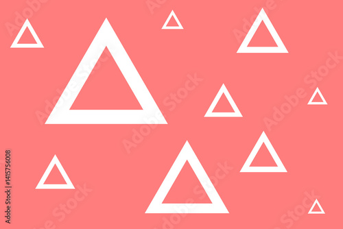 Free Download Intricate arrangement of white triangles on a coral background creating a modern geometric design - GFXLoad