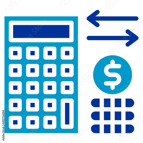 Exchange Rate Calculator Vector Icon