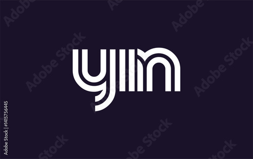 YIN Creative Unique Modern Letter Logo Design. Stylized logo featuring a unique letter design, presenting abstract minimalist aesthetics and modern appeal