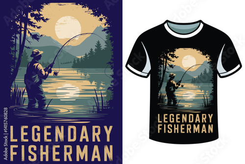 Fishing t-shirt, vintage t-shirt design