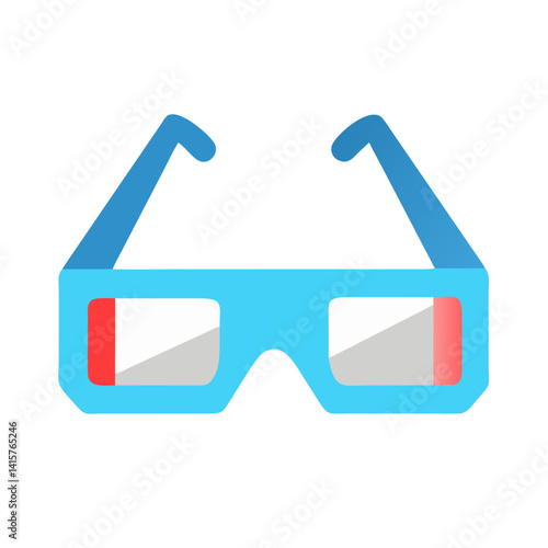  Unique 3D Glasses Flat Icon