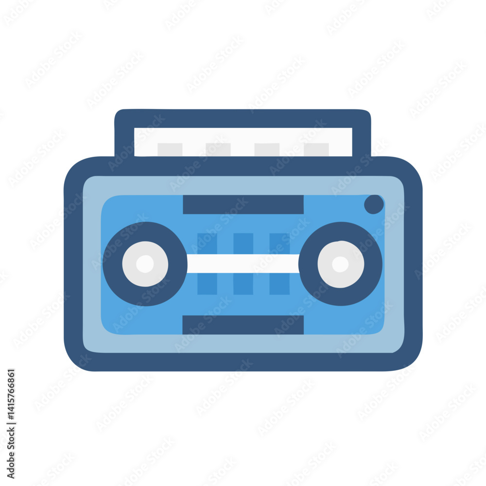 Fototapeta premium Cassette Recorder Icon for Nostalgia