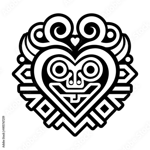 A filled style icon of love symbol tattoo