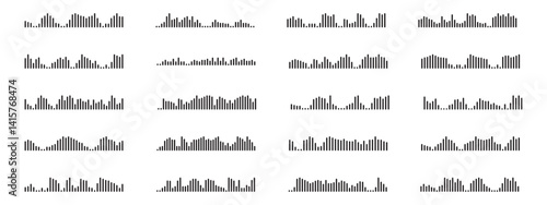 Sound wave design elements. Waveform pattern for music player, podcasts, mobile voice message, streaming.