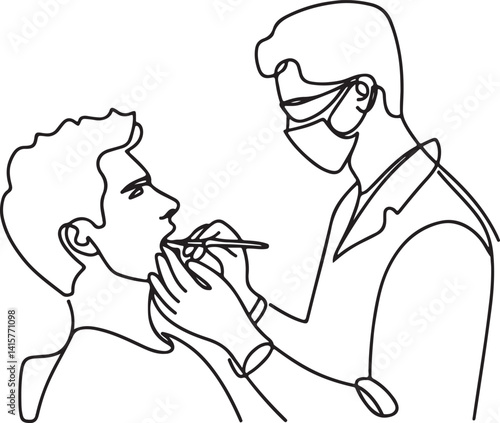 Dentist Tooth Check Drawing