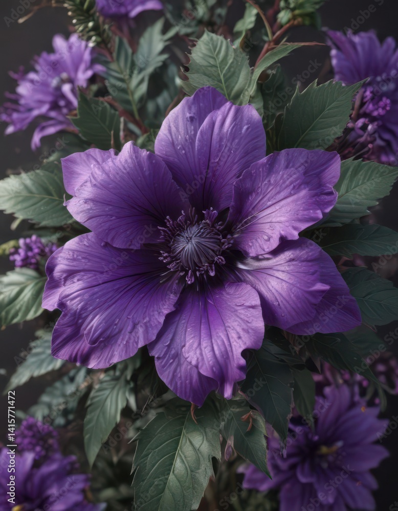 Obraz premium Intricate purple flower details, rich texture , spring, texture