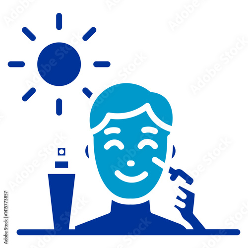 Sunscreen Application Vector Icon