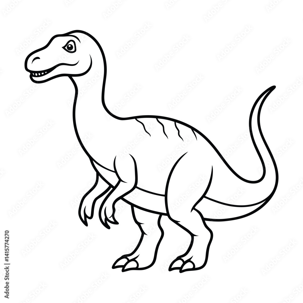 Black and White Illustration of a Dinosaur for Educational Use Black and White Illustration of a Dinosaur for Educational Use