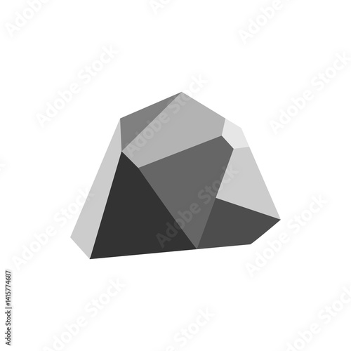 Obraz na płótnie Rock stone vector flat icon. Solid boulder symbols, one grey gravel, single rocky stone illustration w salonie