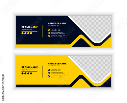 Email signature design or email footer and personal social media cover template