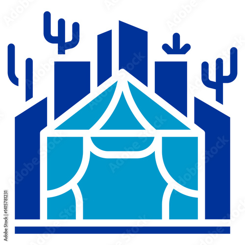 Desert Cliff Shelter Vector Icon