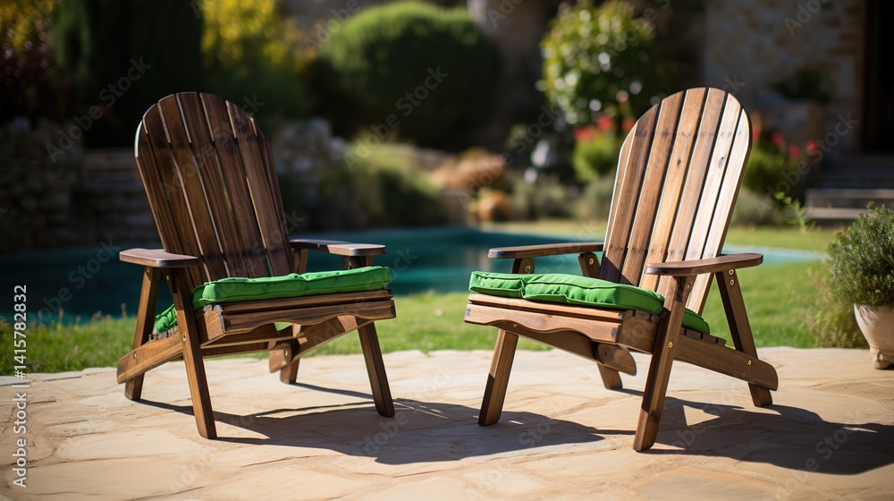 Two chairs on a patio in the sunlight Two chairs on a patio in the sunlight